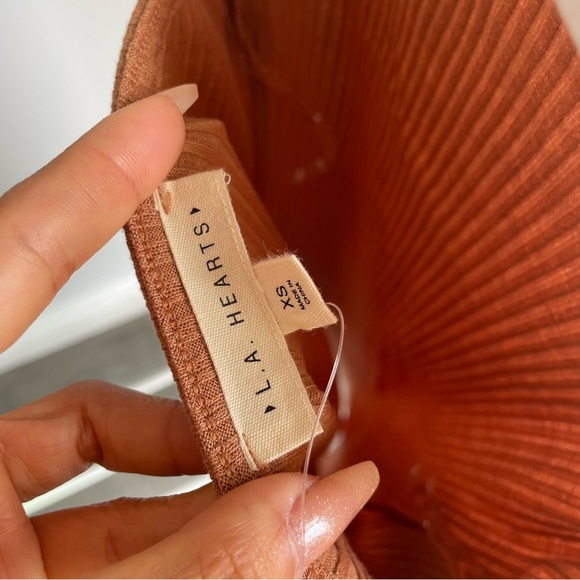 PacSun LA Heart Tan Rib Knit Tie Straps Bodycon Mini Dress - Picture 9 of 9